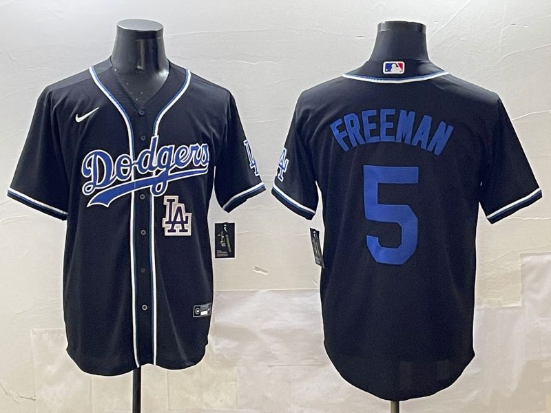 Men 2025 Los Angeles Dodgers #5 Freeman Black Three generations Fashion Nike MLB Jersey style 8->los angeles dodgers->MLB Jersey